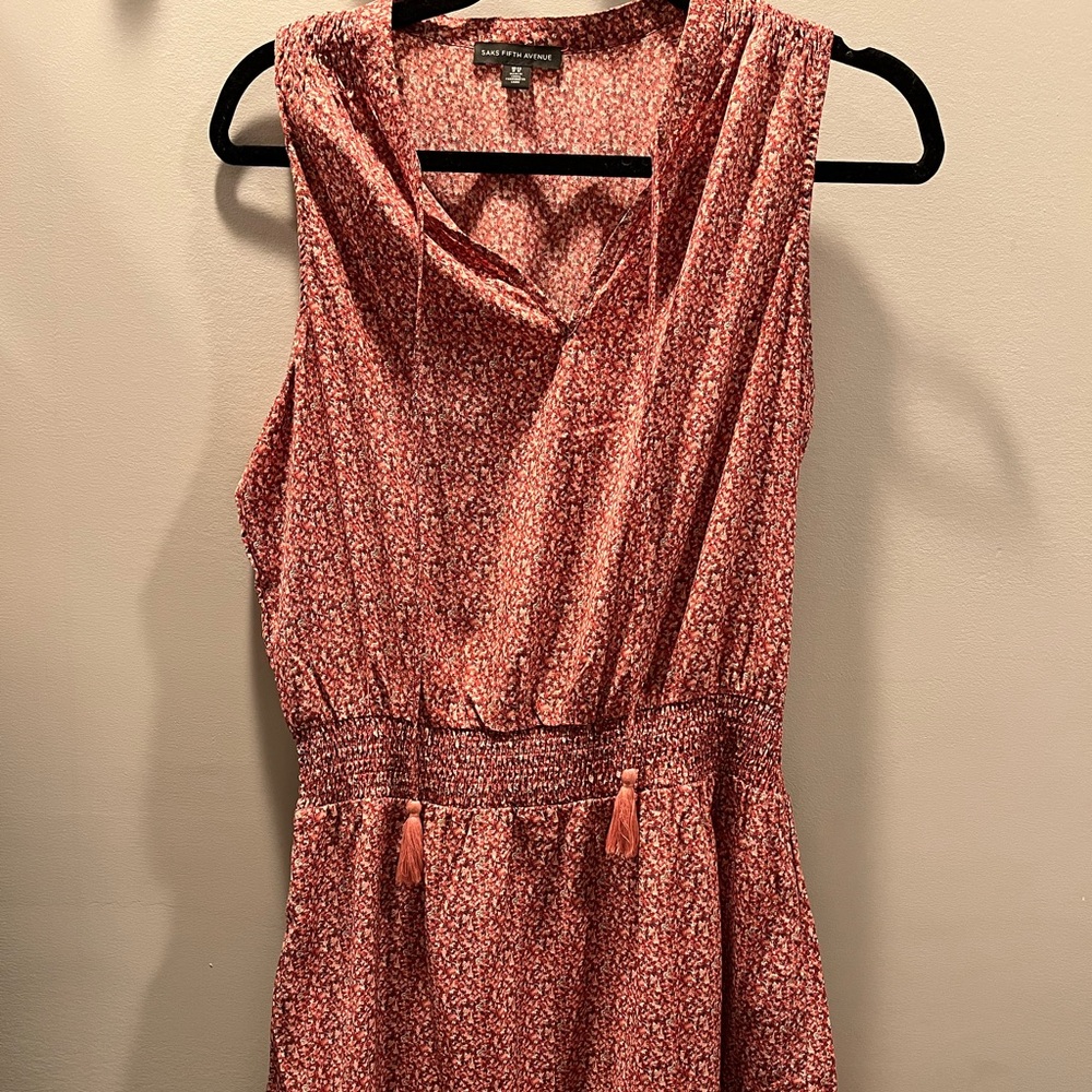 Saks Fifth Ave Print Blouson Mini Dress